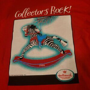 VIntage Hallmark Christmas Ornament Tee Shirt 1999 Collectors Rock zebra